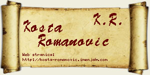 Kosta Romanović vizit kartica